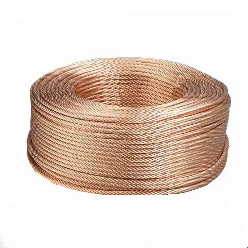 高品質のより線フレキシブル編組アース線電気接地接続70mm2裸銅線