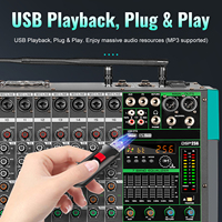 Console de mixage et amplificateur de sonorisation professionnelle PA16XM avec microphone pour scène, DJ, sonorisation en direct, système PA