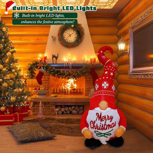 Gnomos Navideños Inflables de 4 Pies con Luces LED, Resistentes al Agua, Alimentados por CC, Decoración para Jardín y Hogar - Product Image 5