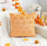 7 Warna Sarung Bantal Lempar Persegi Motif Labu Halloween Ramah Lingkungan Dapat Dicuci 18X18 Inci Hantu Lembut Bordir Rumah Sakit