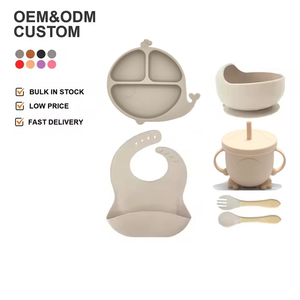 ชุดเครื่องใช้บนโต๊ะอาหารสำหรับเด็กซิลิโคน BPA ฟรีชาม<span class=keywords><strong>จาน</strong></span>ดูดและช้อนสำหรับป้อนอาหารและหย่านมทารกสินค้าใหม่โรงงาน OEM - Product Image 1