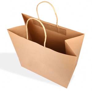 Sac en papier kraft brun personnalisé avec poignées - Product Image 1