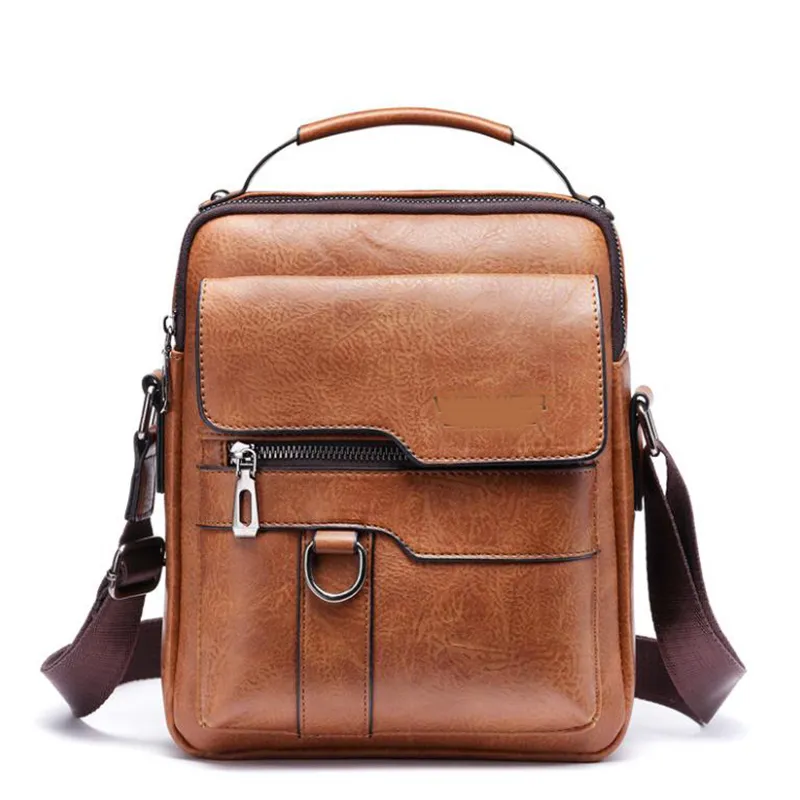 High Quality Men Fashion Durable Waterproof PU Leather Shoulder Bag Outdoor Travel Black And Brown Messenger Bag G119A