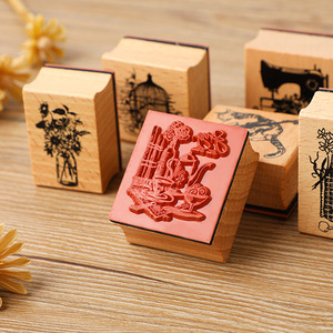 Good Times Sceau en bois rétro Papeterie créative Manuel de bricolage Sceau décoratif quotidien littéraire 6 Cadeaux d'affaires promotionnels - Product Image 3