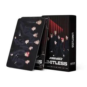 55 pz/set KPOP ATEEZ Album senza limiti HD fotocopie a doppio lato carte LOMO in scatola da cartolina Hongjoong Seonghwa regalo per i fan di Wooyoung