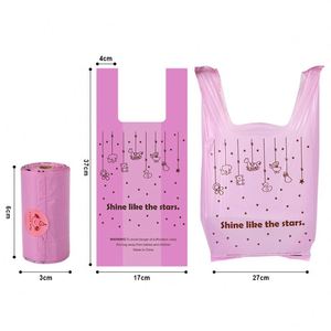 Bolsas para excrementos portátiles y ecológicas con dispensador a prueba de fugas, bolsas biodegradables para perros, estilo sencillo de dibujos animados. - Product Image 3