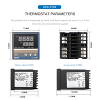 Termostato Inteligente PID BERM REX-C700 con Entrada K/J/PT100, Pantalla Digital, Control de Temperatura para Horno