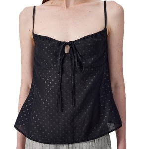 Haut de camisole pour femme TS-027 avec motif à pois et nœud décoratif, mélange de polyester, vêtements décontractés printemps/été - Product Image 5