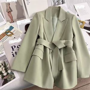 Nuovo Design autunnale <span class=keywords><strong>Blazer</strong></span> <span class=keywords><strong>nero</strong></span> da donna elegante abito Casual <span class=keywords><strong>Blazer</strong></span> <span class=keywords><strong>con</strong></span> bottone singolo - Product Image 2