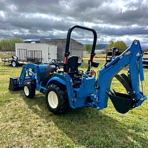 Tracteur agricole compact d'occasion LS MT225S 4x4 70 CV, haute productivité, avec rétrocaveuse à transmission par engrenages, pour usage en usine et en jardin - Product Image 1