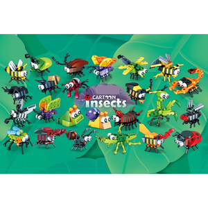 24 Stile Cartoon-Insekten-Bausteine-Set Mini Kleinteilige Tier-Bausteine Puzzle-Spielzeug Kreatives Lerngeschenk für Kinder - Product Image 2