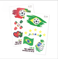 Autocollants de tatouage temporaires à transfert d'eau, imperméables, style dessin animé, drapeau national, ethnique, pour le football et les événements sportifs