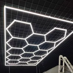 Petek altıgen Luz Led garaj ışığı araba detaylandırma ve atölye monte petek ofis tavan ışığı