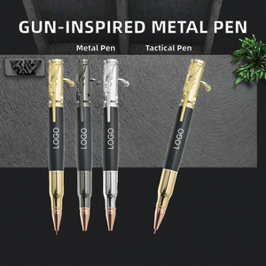JH Creative Design Bullet Shaped Bolt Action Tactical Ballpoint Pen with Black <b>Ink</b> Metal Luxury Gun Design Clip - Product Image 2
