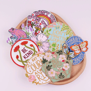 Logo kustom tambalan bordir bunga warna-warni untuk pakaian huruf besi pada tambalan dekorasi diy - Product Image 3