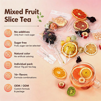 Thé aux fruits mélangés en vrac pour les salons de thé et les cafés, 16 saveurs sans sucre en sachets individuels, fournisseur en gros