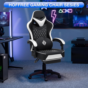 Échantillon gratuit DDP Blanc Noir Élégant <span class=keywords><strong>Gaming</strong></span> Chaises Massage Chaise Gamer Pc Adultes Adolescents Vidéo <span class=keywords><strong>Gaming</strong></span> Chaise pour Salle de Jeu - Product Image 6