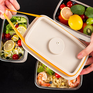 Lò vi sóng an toàn bền vững & tái sử dụng thép không gỉ Bento Hộp Ăn Trưa với nắp kín cho thân thiện với môi bữa ăn prepping - Product Image 5