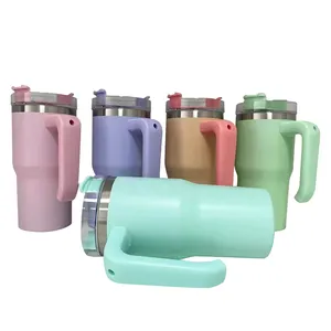 2024 New Arrival 20Oz Thép Không Gỉ Thăng Hoa Trống Matte Du Lịch Cốc Cà Phê Trẻ Em Sinh Viên Cà Phê Dupe Tumbler Với Xử Lý