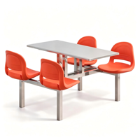 Tables et chaises de cantine scolaire et table à manger rectangulaire pour quatre personnes, hauteur réglable, durable, moderne, qualité commerciale, extensible