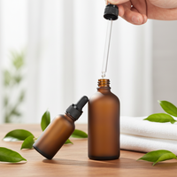 Flacon compte-gouttes en verre dépoli ambré pour huiles essentielles 30 ml, flacon cosmétique 60 ml avec compte-gouttes 1 OZ 2 OZ – Articles en stock