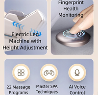 C34 High-End 4D Zero Gravity Full Body Spa Electric AI Smart Heat Robot Hand Luxury Dual Motor Silla de masaje portátil