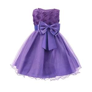 Robe de demoiselle d'honneur pour filles, disponible en stock, robe de fête pour bébés et enfants, robe de mariage avec nœud rose, costume de princesse pour cosplay - Product Image 3