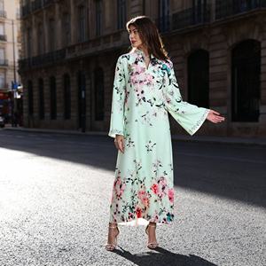 Luxury Hot-fix Rhinestones Polyester Elegant Abaya for Muslim Women Custom Wholesale Supplier - Product Image 2