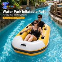 Bateau pneumatique commercial pour parc aquatique, idéal pour le rafting, 2 personnes, PVC 0,9 mm, maille, couleur personnalisée, bateau de rafting fluvial
