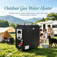 Chauffe-eau instantané portable à gaz sans réservoir 3L avec affichage numérique et pompe intégrée pour camping-car et extérieur – Douche chaude sécurisée