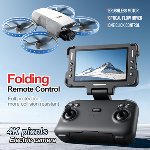 Mini dron M6S MAX para exteriores con cámara 4K, plegable, pantalla de 4.3 pulgadas, control remoto, flujo óptico, evitación de obstáculos, FPV, cuadricóptero portátil. - Product Image 2