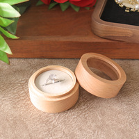 Boîte à bagues en bois de hêtre WanuoCraft, simple, 2 emplacements, personnalisable, taille personnalisable, organisateur de bijoux pour propositions, fiançailles, mariages