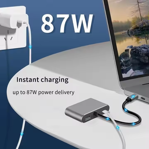 Hot bán USB C Docking Station với 4K HDTV Gigabit Ethernet USB <span class=keywords><strong>HUB</strong></span> Adapter cho máy tính xách tay máy tính bảng điện thoại di động - Product Image 4