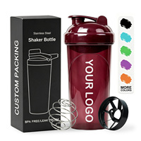 Plastik Protein Shaker Şişesi Sızdırmaz BPA İçermez Spor Salonu Karıştırıcı Bardak Çırpıcı Toplu Fitness Antrenmanı İçin