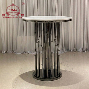 Night Club Furniture MDF Top Round Stainless Steel Mobile <b>Bar</b> <b>Table</b> - Product Image 3