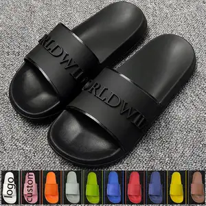 Slide Letter Charm Men Slippers Casual Beach Play Indoor Shooky Slipper Costom For Child Footwear Chinelos Sangle