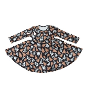 Vestito a spirale della nuova ragazza <span class=keywords><strong>di</strong></span> moda vestito da bambino boutique a maniche lunghe stampato mucca - Product Image 5