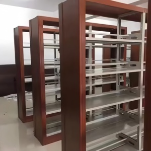 Estantería de Metal de acero de una sola cara de grano de madera roja de alta calidad para oficina o biblioteca escolar muebles estantería de Metal - Product Image 3