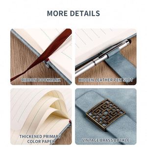 Customized Magnetic A5 Skinny English Notebook with <b>Pen</b> Inserts Paper Cover 60 Sheets-School & Gift Stationery Supplies - Product Image 2