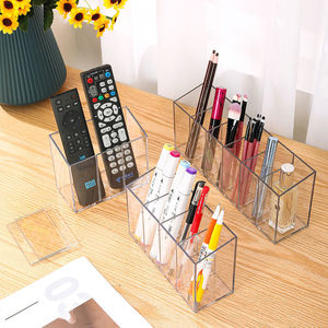 Acrylic Cosmetic Organizer <b>Box</b> With Compartments Detachable Desktop Storage For <b>Makeup</b> Brushes Pens Lipstick Transparent 4 In 1 - Product Image 2