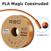 Filament d'impression 3D Wuhu R3D Tricolor, 3 couleurs en 1, diamètre 1,75 mm, tolérance 0,02 mm, longueur 330 m, certifié ROHS/ISO, 190-220