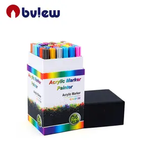 Bview sanat sıcak satış 36 renkler akrilik kayalar için boya kalemi kalemler Set boyama, seramik, cam, ahşap, kumaş, tuval, kupalar