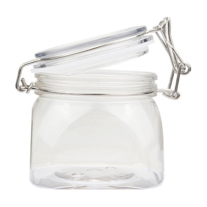 Wholesale Preserve Freshness 500ml 17oz Clear Metal Closure Food Grade Plastic Canister for Food - Product Image 1