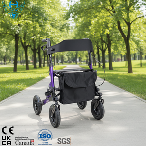 Déambulateur pour personnes âgées avec roues, déambulateur pour adultes, déambulateur avec siège, fournitures de réadaptation thérapeutique - Product Image 1