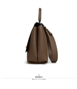 กระเป๋าสะพายไหล่สไตล์วินเทจเรียบง่ายสำหรับผู้หญิง ความจุขนาดใหญ่ ใช้งานได้หลากหลาย เหมาะสำหรับธุรกิจ กำลังเป็นที่นิยม กระเป๋าถือหนังแท้คุณภาพสูงสำหรับผู้หญิง - Product Image 4