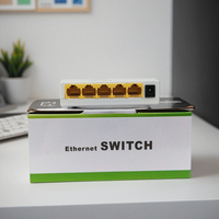 Extensor POE Gigabit de 5 Puertos, Repetidor Router de 10/100Mbps con Distancia de Transmisión de 100m, Garantía de 2 Años, Switches de Red 104JL