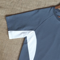 Nouveau produit, t-shirt pour homme en coton piqué épais, de haute qualité, broderie tendance streetwear, logo personnalisé, couleur contrastée, surdimensionné, en gros