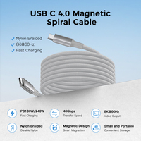 Câble USB C magnétique UNIWAN 4.0 Type-C 4k 8k 100w 240w Type C Câbles de charge rapide et de transfert de données 48 Gbps pour iPhones vers Android PC