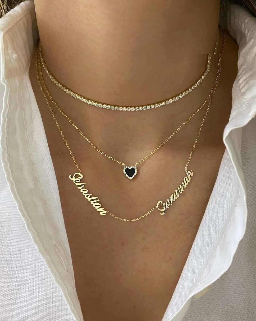 Layered Necklace Thin Small Tennis Cz Chain Choker Colors Gold Plated  Fashion Women Jewelry