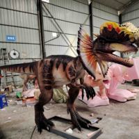 Parc à thème Dinosaure artificiel Animatronics Modèle grandeur nature Dinosaure animatronique Dilophosaurus Dinosaure fait à la main Dilophosauru